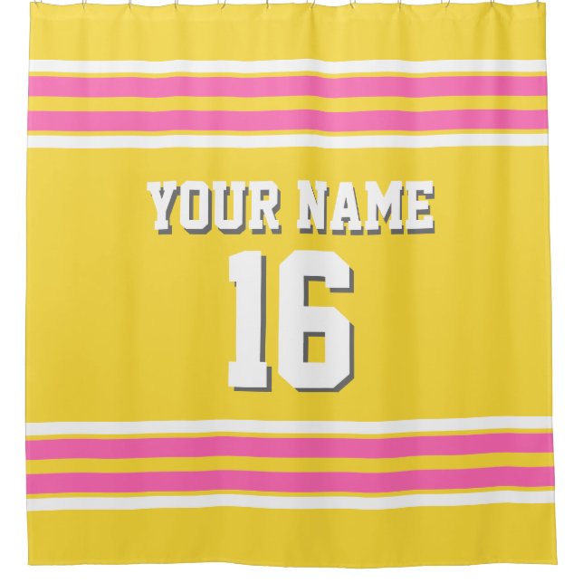 Pineapple Yellow Hot Pink Wt Stripes Sports Jersey (Front)