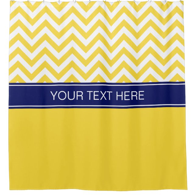 Pineapple Yellow LG  Chevron CB Navy Name Monogram (Front)