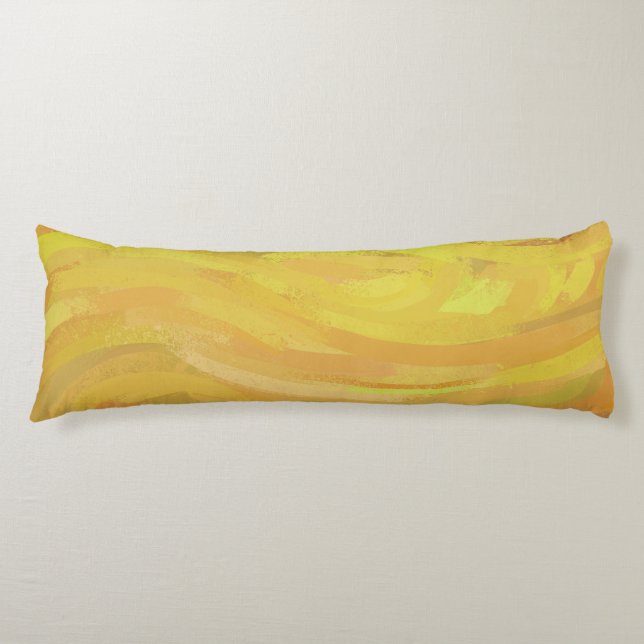 Pineapple Yellow Swirl Body Pillow (Front)