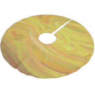 Pineapple Yellow Swirl Brushed Polyester Tree Skirt