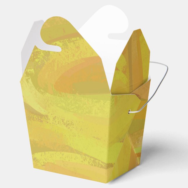 Pineapple Yellow Swirl Favor Box (Opened)