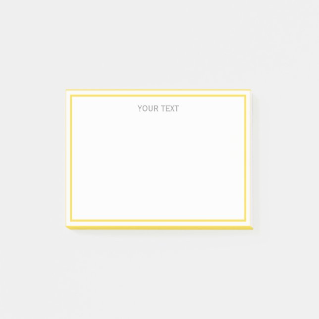 Pineapple Yellow White Framed Name Monogram Post-it Notes (Front)