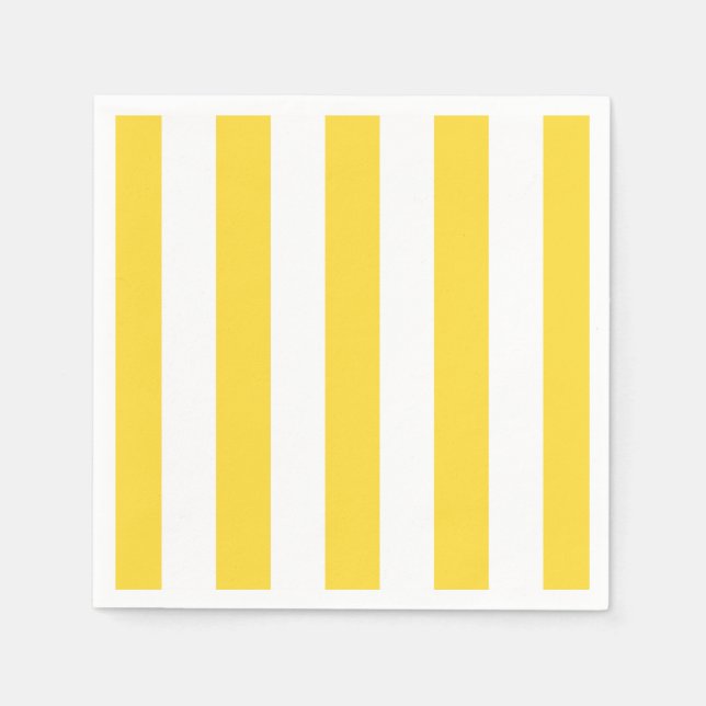 Pineapple Yellow White XL Stripes Pattern Napkin (Front)