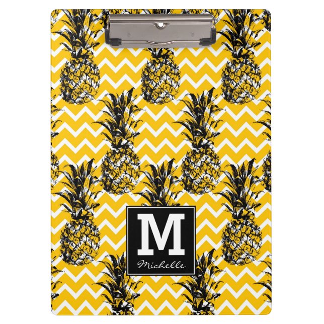 Pineapple Zigzags | Monogram Clipboard (Front)