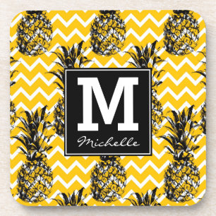 Pineapple Zigzags   Monogram Coaster