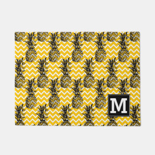 Pineapple Zigzags   Monogram Doormat