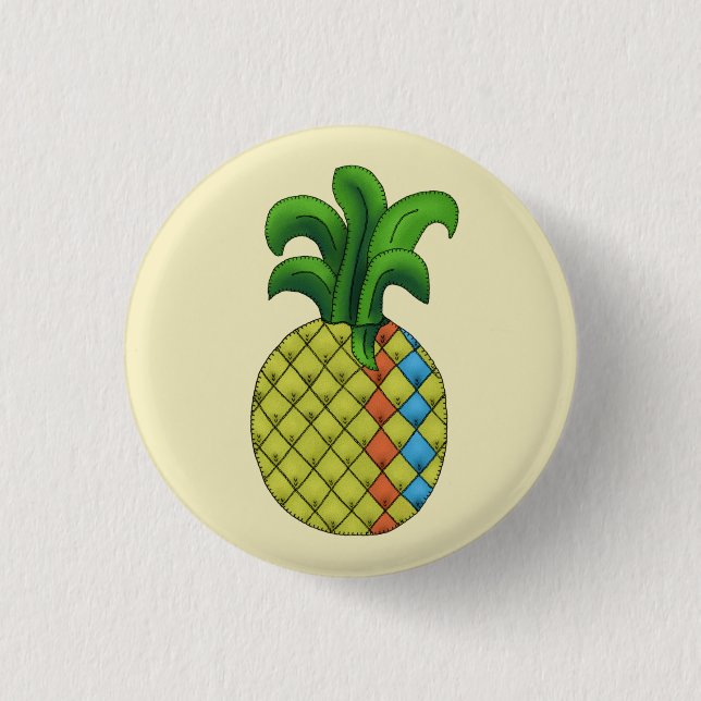 pineapples 1 inch round button (Front)