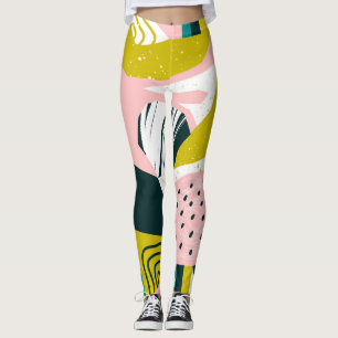 Pineapples Abstract: Colourful Seamless Patchwork Leggings