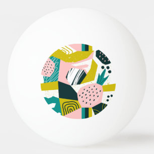 Pineapples Abstract: Colourful Seamless Patchwork Ping Pong Ball