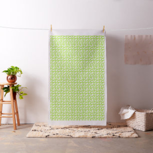 Pineapples and flowers green white pattern fabric