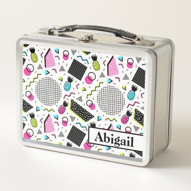 Pineapples and Geometrical Shapes  Metal Lunch Box (Front)