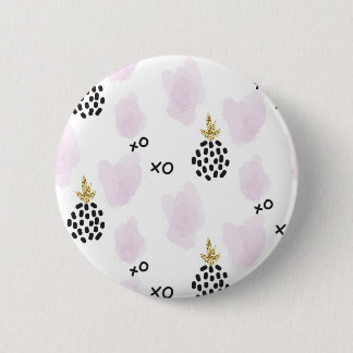 Pineapples and pink leopard print. XOXO 2 Inch Round Button