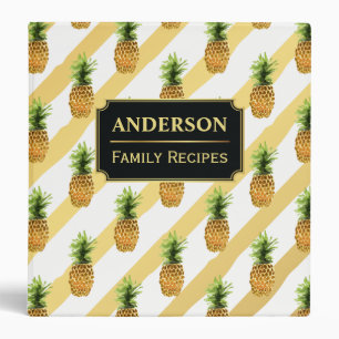 Pineapples and Stripes Family Recipes Binder