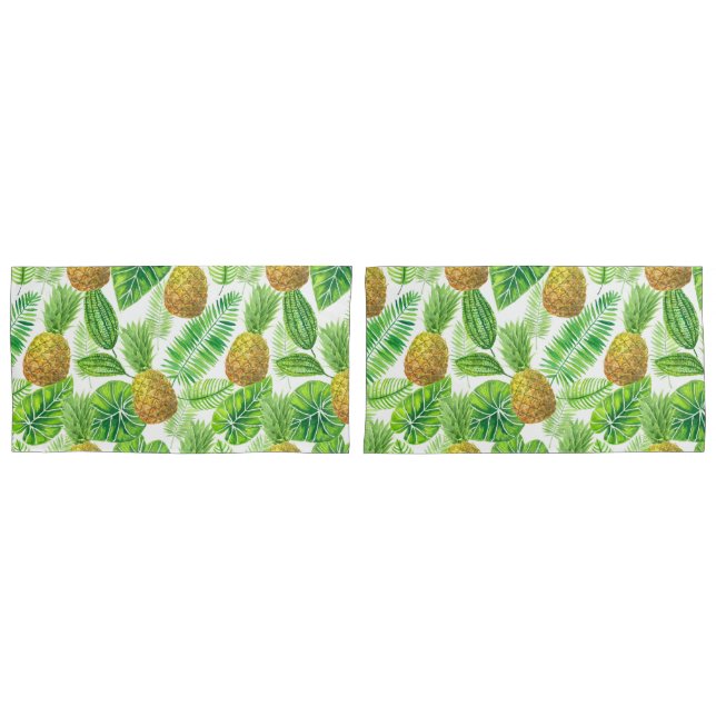 Pineapples and tropical leaves pillowcase (Front-Set)