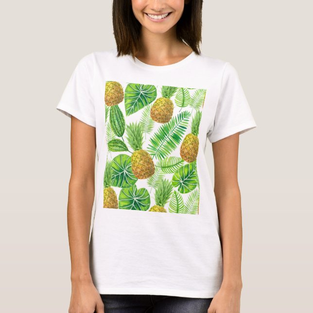 Pineapples and tropical leaves T-Shirt (Front)