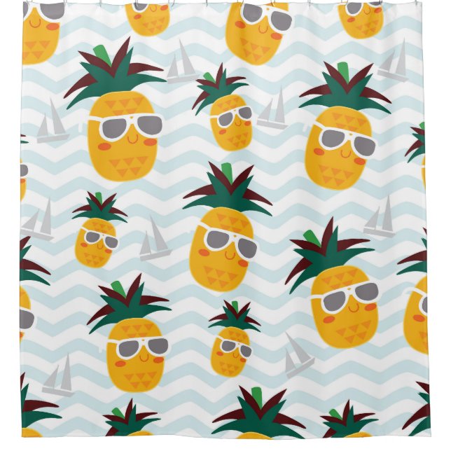 Pineapples, boat: cute ocean pattern. (Front)