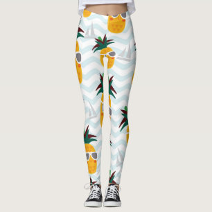 Pineapples, boat: cute ocean pattern. leggings