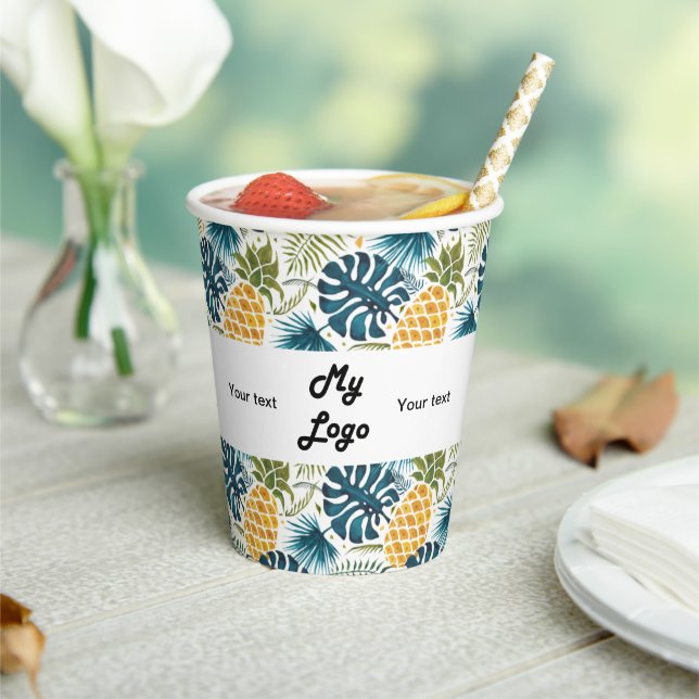 Pineapples business logo text paper cups (Insitu)