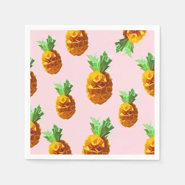 Pineapples Cocktail Paper Napkins (Front)
