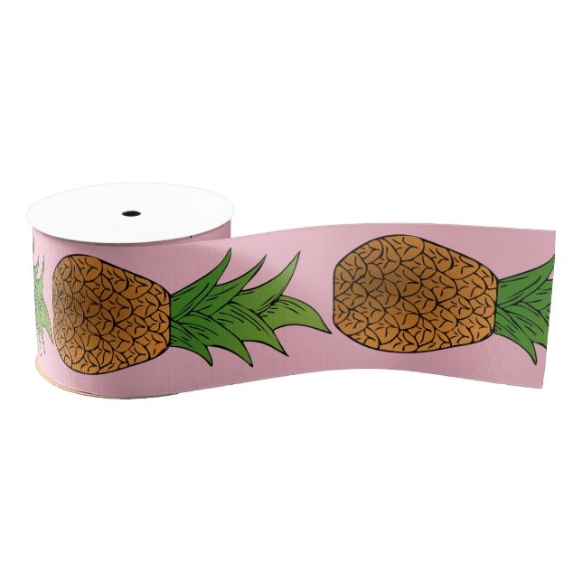 pineapples fruit Thunder_Cove Grosgrain Ribbon (Spool)