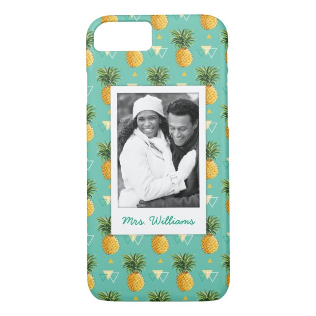 Pineapples Geometric | Add Your Photo & Name Case-Mate iPhone Case (Back)