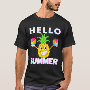 Pineapples Hello Summer Pineapple Mom Dad Boy Girl T-Shirt