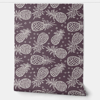 Pineapples In Purple Basil By Glidden Wallpaper