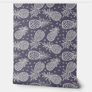 Pineapples In Violet By Minwax Wallpaper