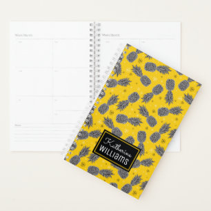 Pineapples On Gold   Add Your Name Planner