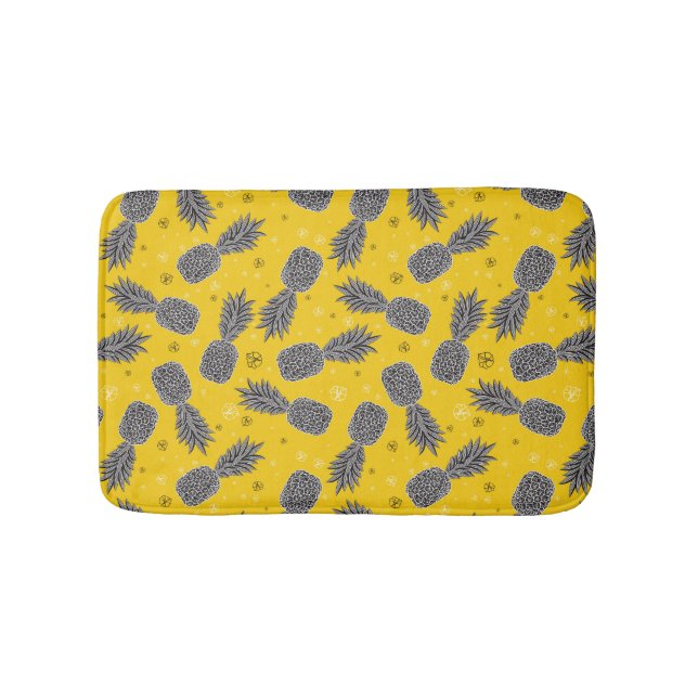 Pineapples On Gold Bath Mat (Front)