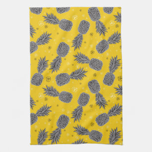 Pineapples On Gold Kitchen Towel