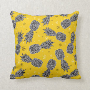 Pineapples On Gold Throw Pillow