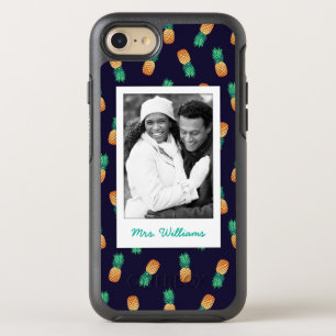 Pineapples On Navy   Add Your Photo & Name OtterBox Symmetry iPhone 8/7 Case