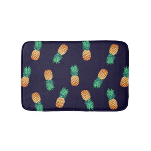 Pineapples On Navy Bath Mat
