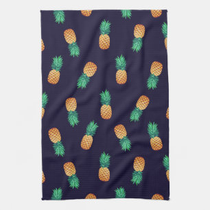 Pineapples On Navy Kitchen Towel