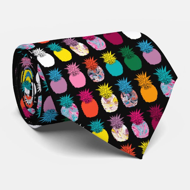 Pineapples Pattern Tie (Rolled)
