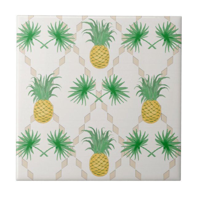 Pineapples, retro tile (Front)