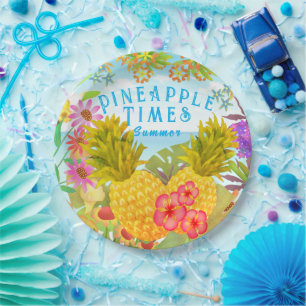 Pineapples Sea Floral Paper Plate