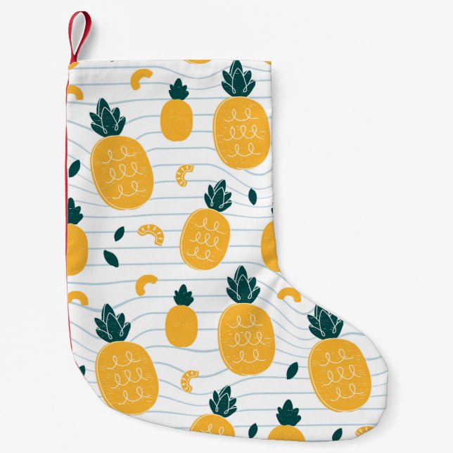 Pineapples seamless pattern small christmas stocking (Front)