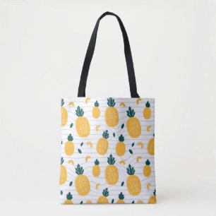 Pineapples seamless pattern tote bag