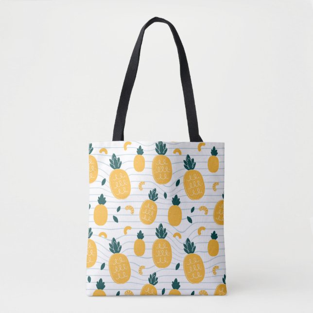 Pineapples seamless pattern tote bag (Front)
