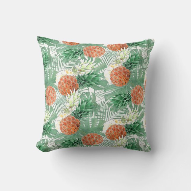 Pineapples, sweet couple, fruit throw pillow (Front)
