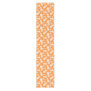 Pineapples tropical orange white table runner