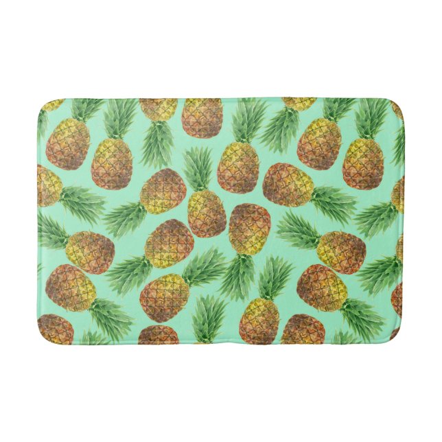 Pineapples watercolor 2 bath mat (Front)
