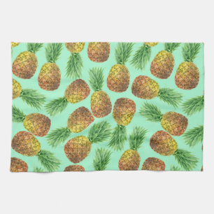 Pineapples watercolor 2 kitchen towel