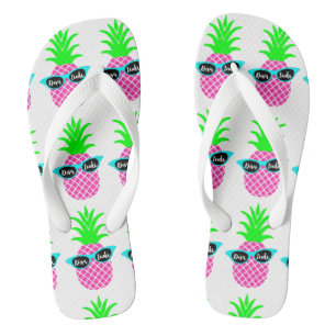Pineapples with "DIVAtude" Flip Flops