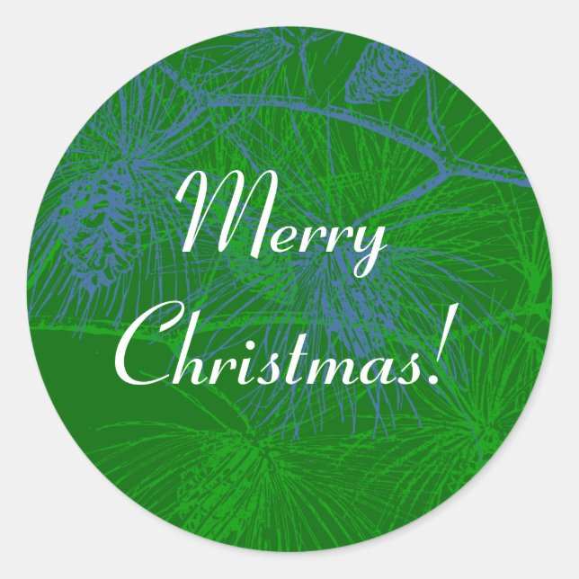 Pinecone Background Custom Holiday Stickers (Front)
