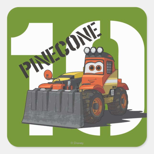Pinecone Character Art Square Sticker (Front)