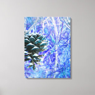 Pinecone de Noël Bleu - Toile Enveloppée