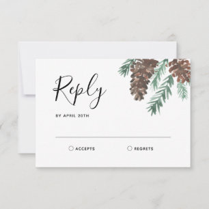 Pinecone d'hiver  Réplique RSVP de mariage